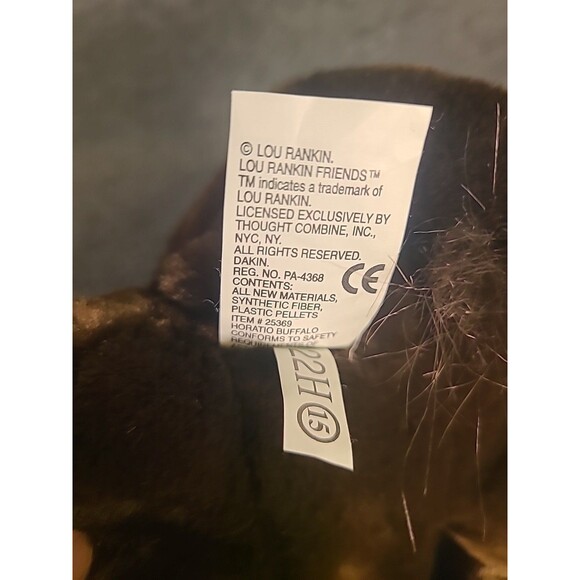 DAKIN Lou Rankin Horatio Buffalo PLUSH Brown Stuffed Animal New With Tags - Picture 8 of 8